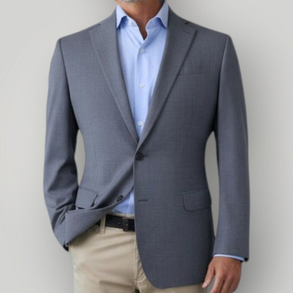BROOKS BROTHERS Fitzgerald Mens Blazer 40R Sport Coat Gray LightweighWool Jacket